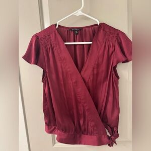 Banana Republic Deep Red Wrap Blouse